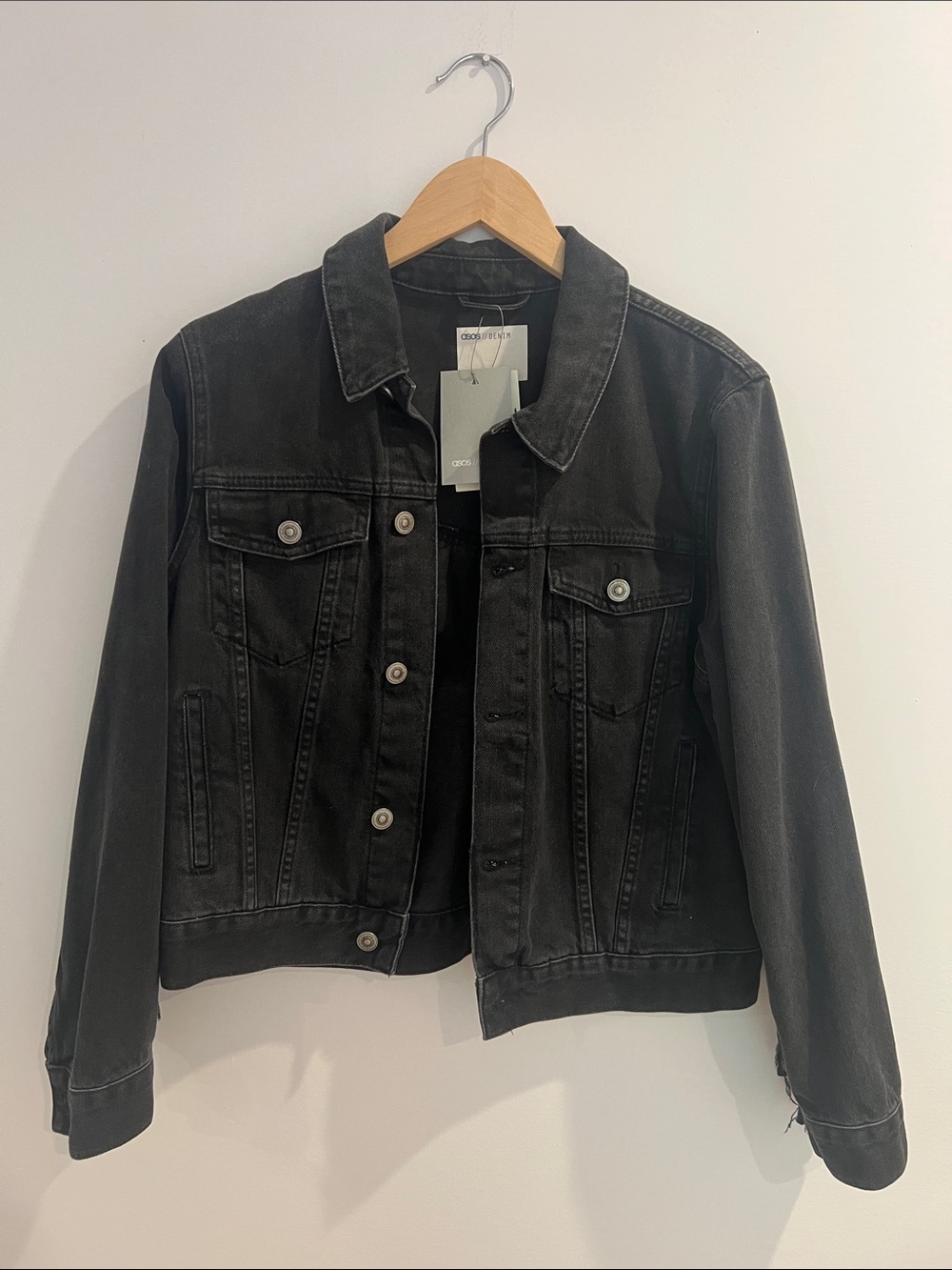 ASOS Black Fringe Denim Jacket